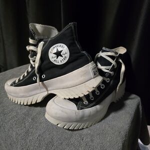Converse Black and White Chunky Sole High-Tops